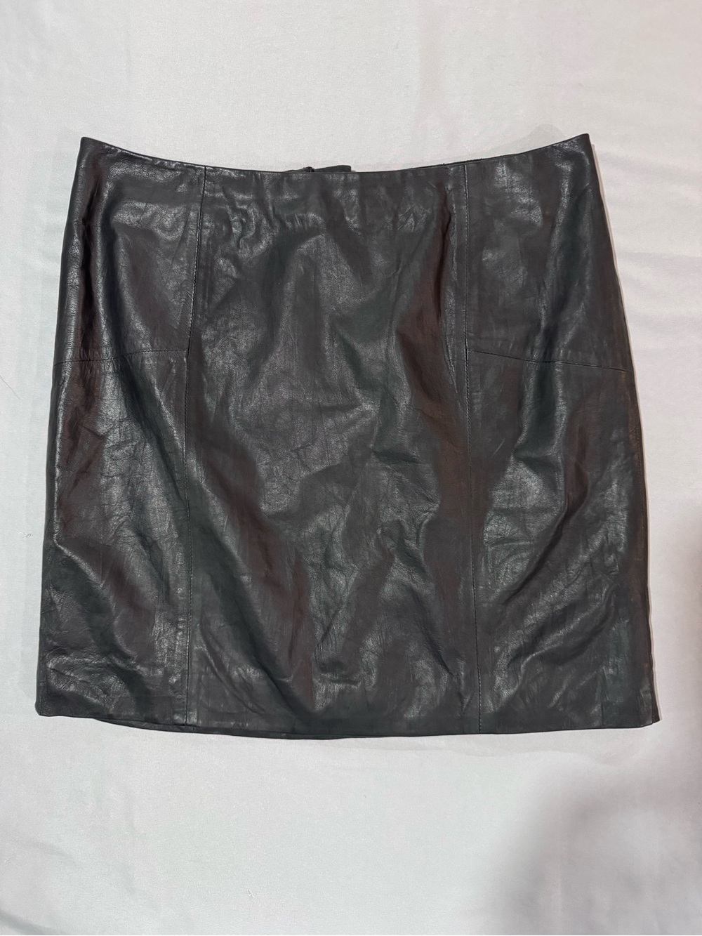 Banana Republic Black Genuine Leather Mini Skirt - Size 8